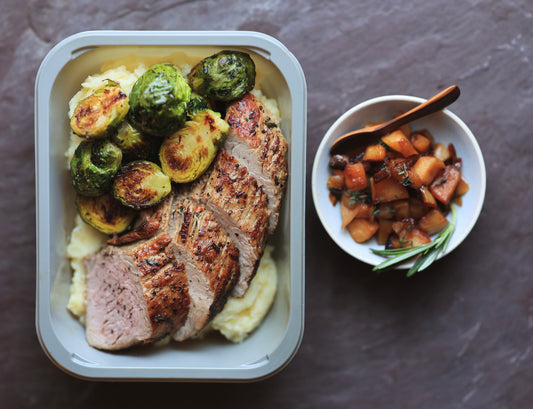 Seared Pork Tenderloin over Mashed Potatoes