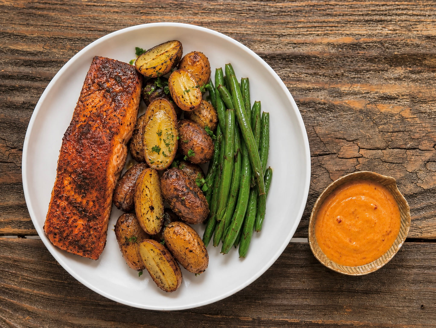 BBQ Rubbed Salmon with Hot Honey Aioli