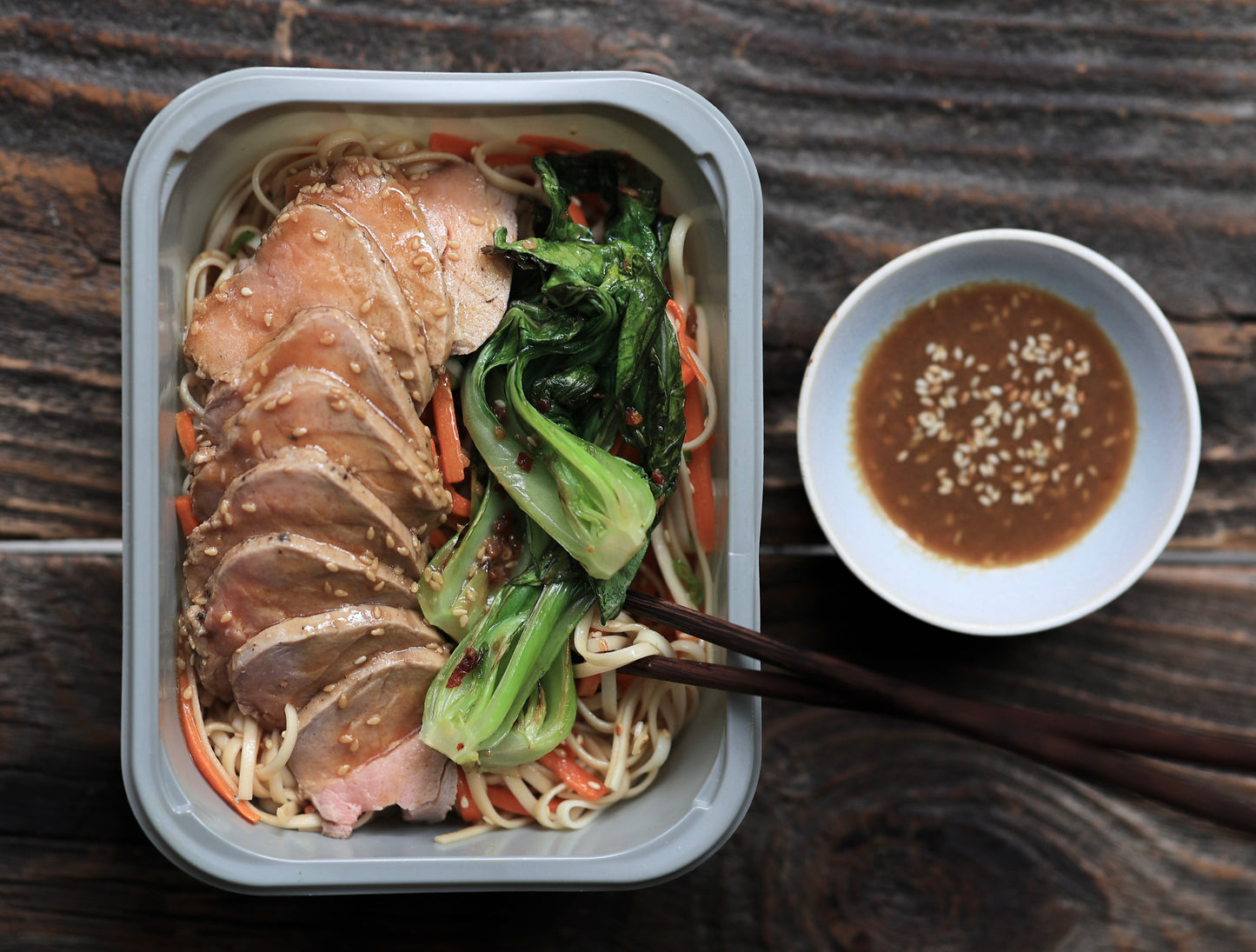 Sesame Ginger Pork Tenderloin with Wheat Noodles