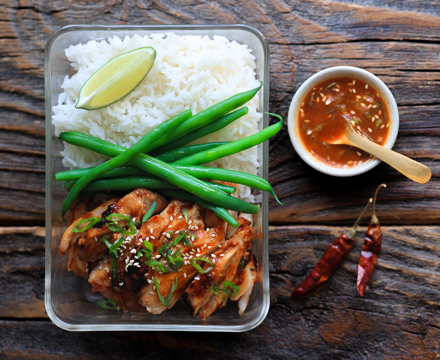 Korean BBQ Chicken Thighs with String Beans