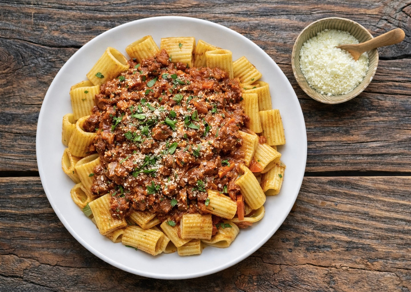 Beef Bolognese over Pasta