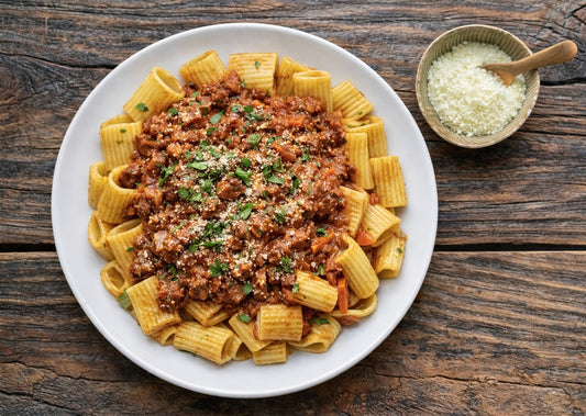 Beef Bolognese over Pasta