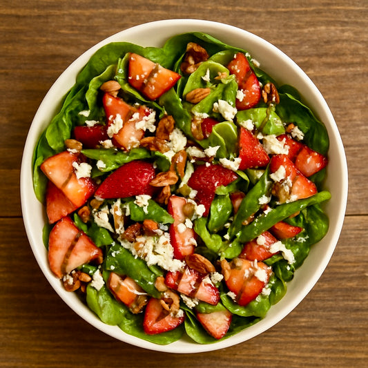 Spinach and Strawberry Salad with Local Goat Cheese by the Pound