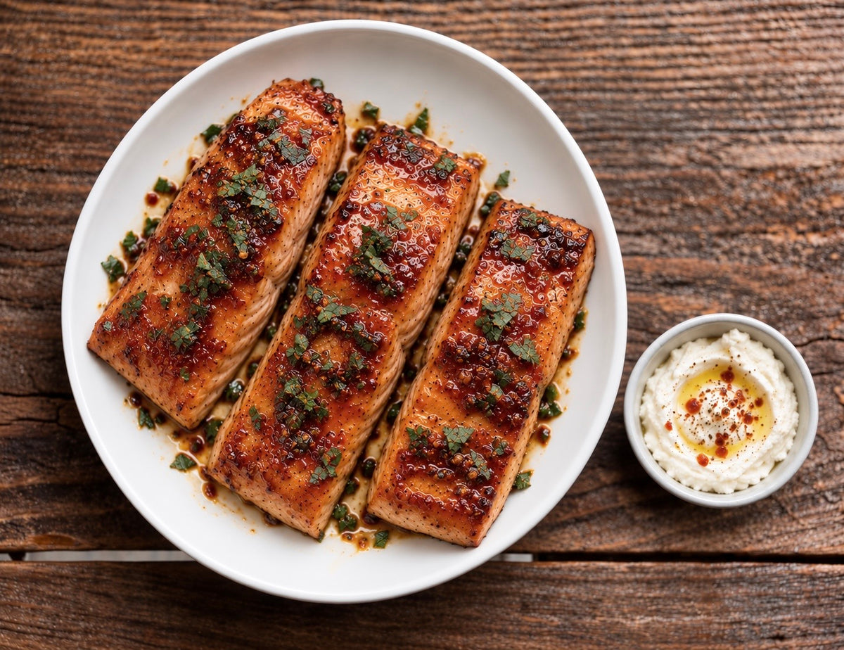 Harissa Honey Glazed Salmon by the Pound