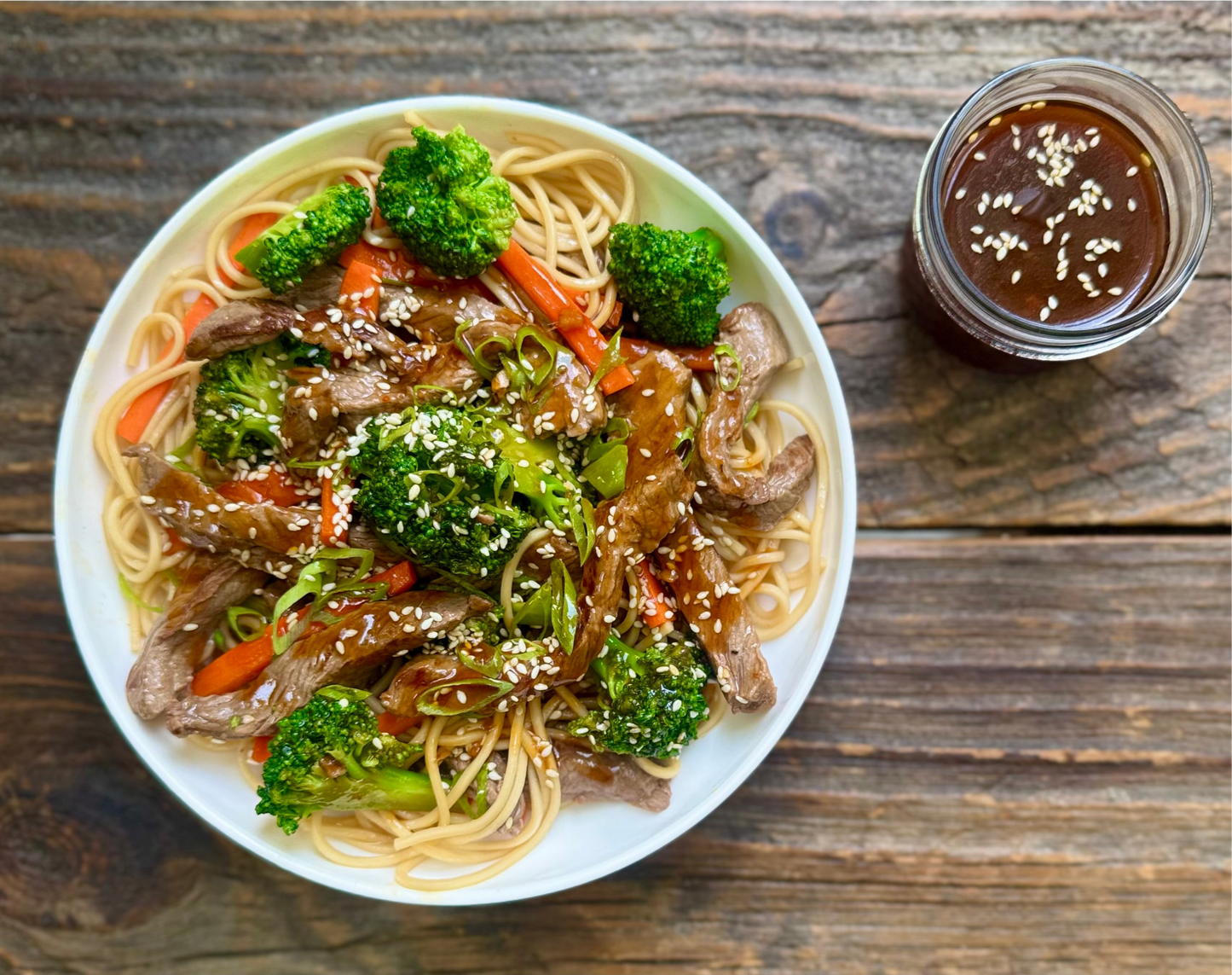 Beef and Broccoli Lo Mein with Sesame Sauce