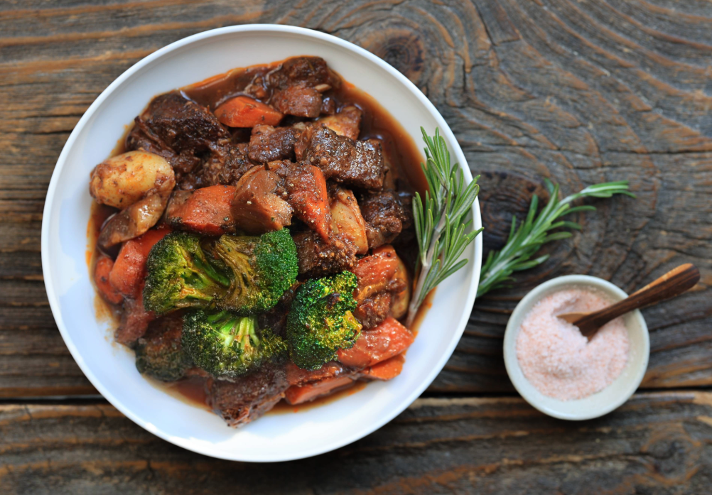 Beef Stew with Roasted Broccoli