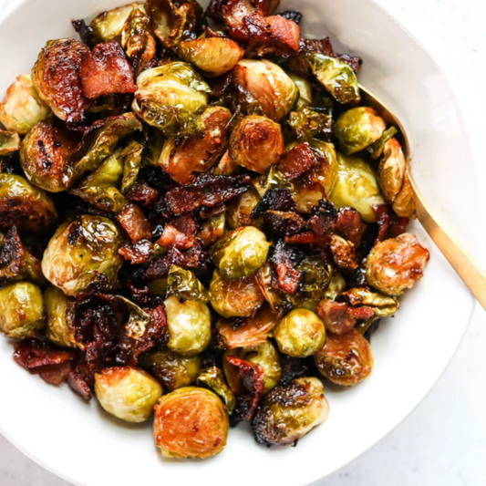 Maple Roasted Brussel Sprouts with Bacon