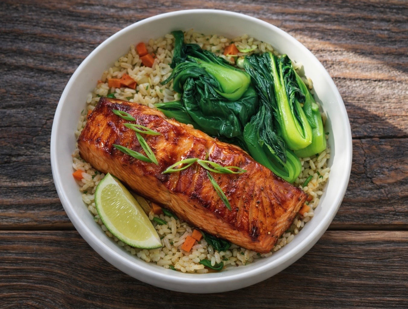 Miso Teriyaki Glazed Salmon with Bok Choy