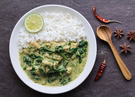 Saag Tofu over Rice