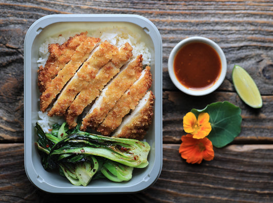 Chicken Katsu with Baby Bok Choy